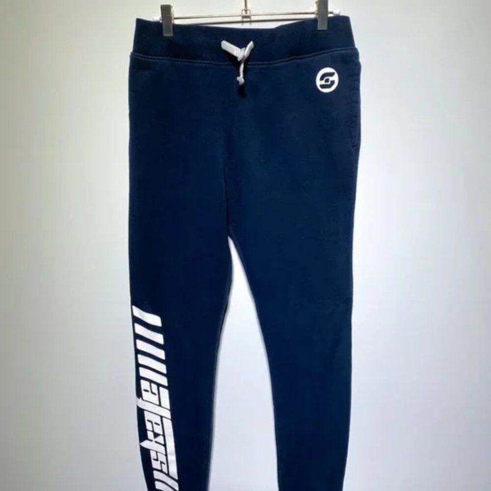 H&M Boys Navy Track Pants with Skate‎ Decal Size 14Y
